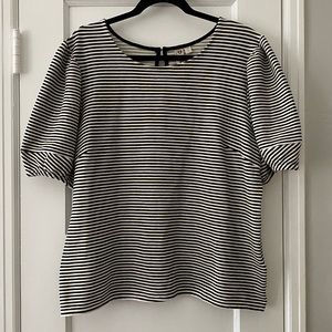 Dolan Pouf Sleeve Stripped Top